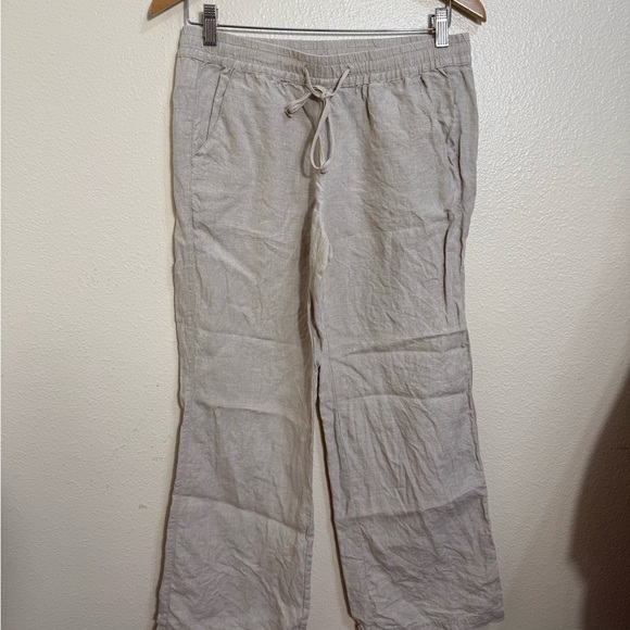 Tommy Bahama linen neutral tan drawtring  pants size small beach lounge coastal - Picture 6 of 6
